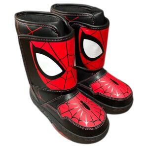 Marvel Spider-Man Boots Toddler Size 6 Light Up Snow Winter Red Black Boys